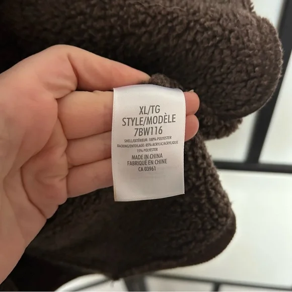 [XL] Denver Hayes Vintage 90’s Chocolate Teddy Button Down Pea Coat Women’s - Picture 11 of 13